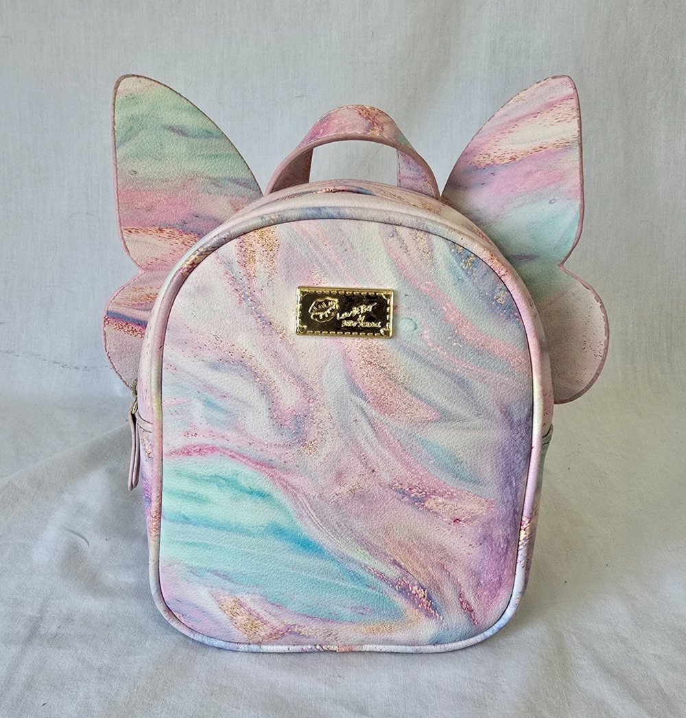 Luv Betsey by Betsey Johnson Pastel Marble Butterfly Mini Backpack Movable Wings